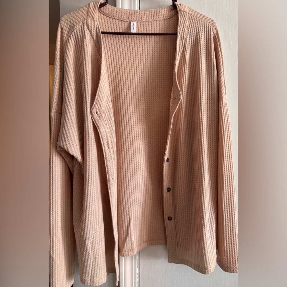 Elegant Tan Button-Up Cardigan